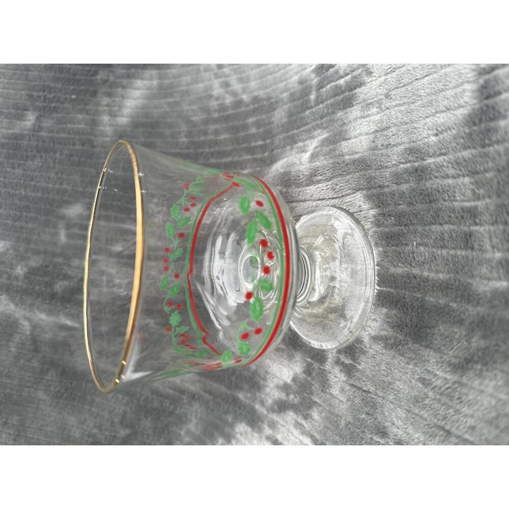 Decorative Glass holiday dessert stemmed vintage